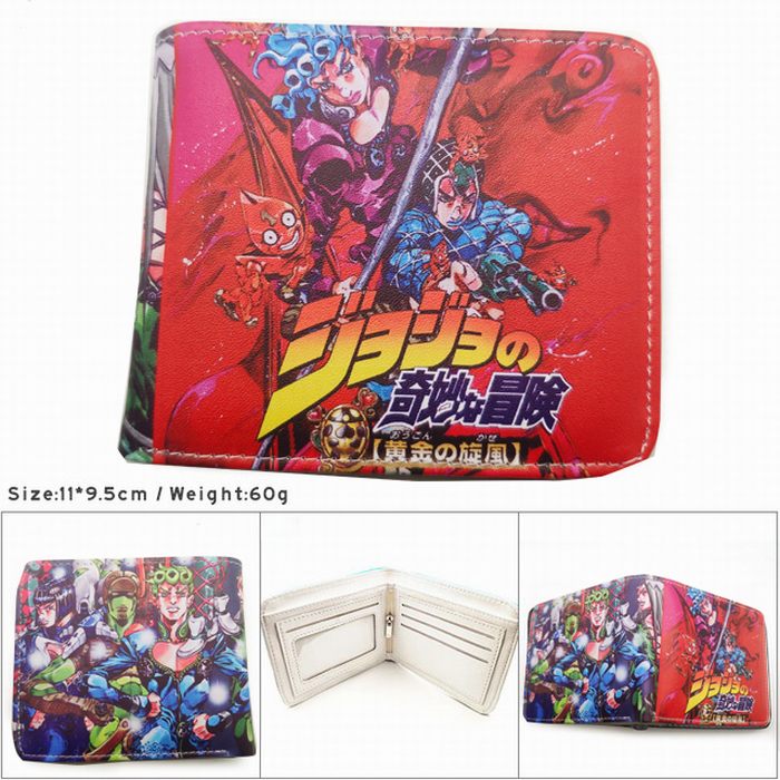 Jojo's Bizarre Adventure Colorful Printing Anime PU Leather Fold Short Wallet