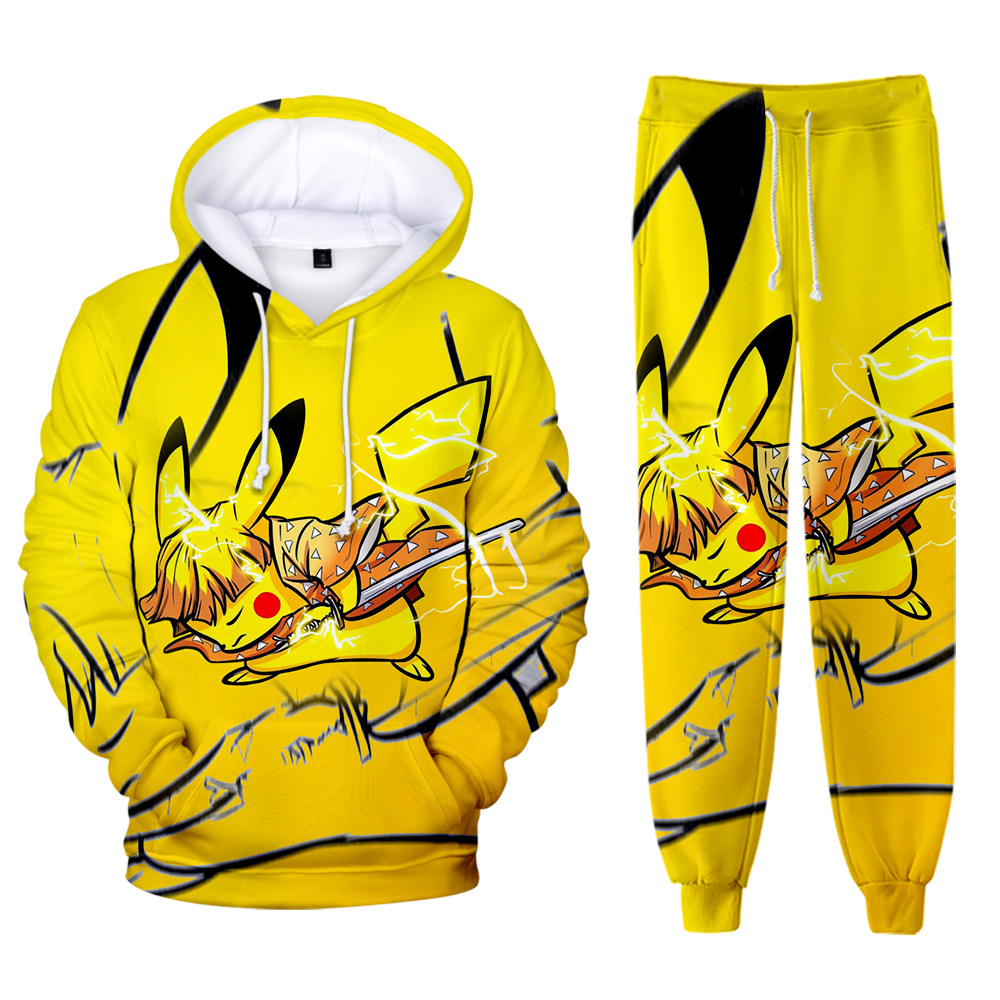 demon slayer pokemon anime 3d printed hoodie set