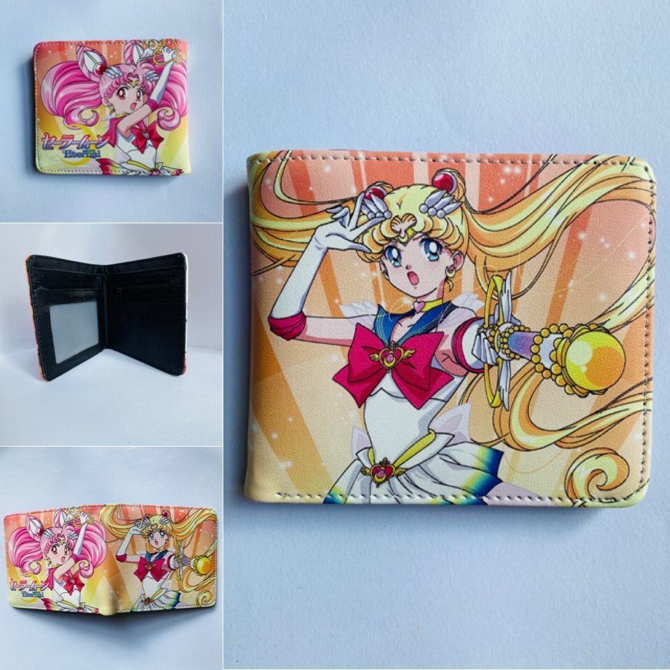 3 Styles Pretty Soldier Sailor Moon Cartoon Colorful Coin Purse Bifold PU Anime Short Wallet