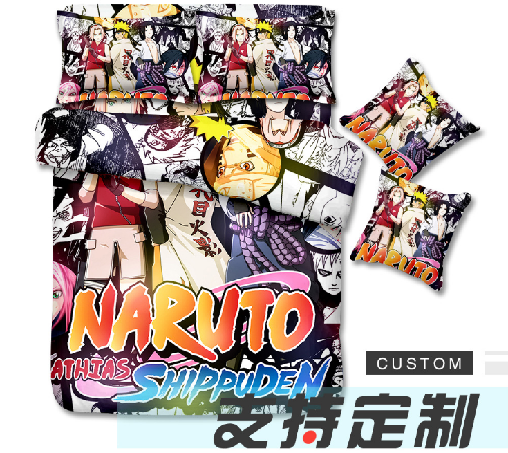 naruto anime bed sheet set 160*230cm