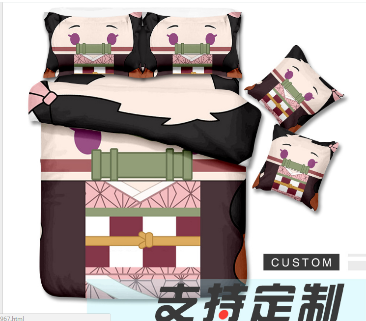 demon slayer anime bed sheet set 160*230cm