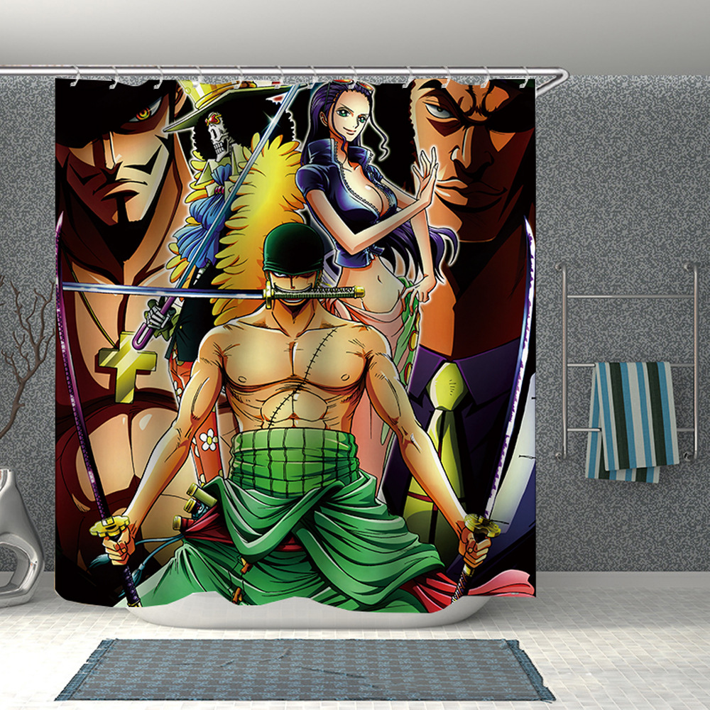 one piece anime 3d printed shower curtain 150*200cm