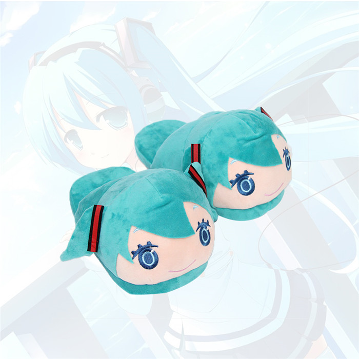 Hatsune Miku Anime Plush Slipper Cosplay Cartoon For Adult Home Decor