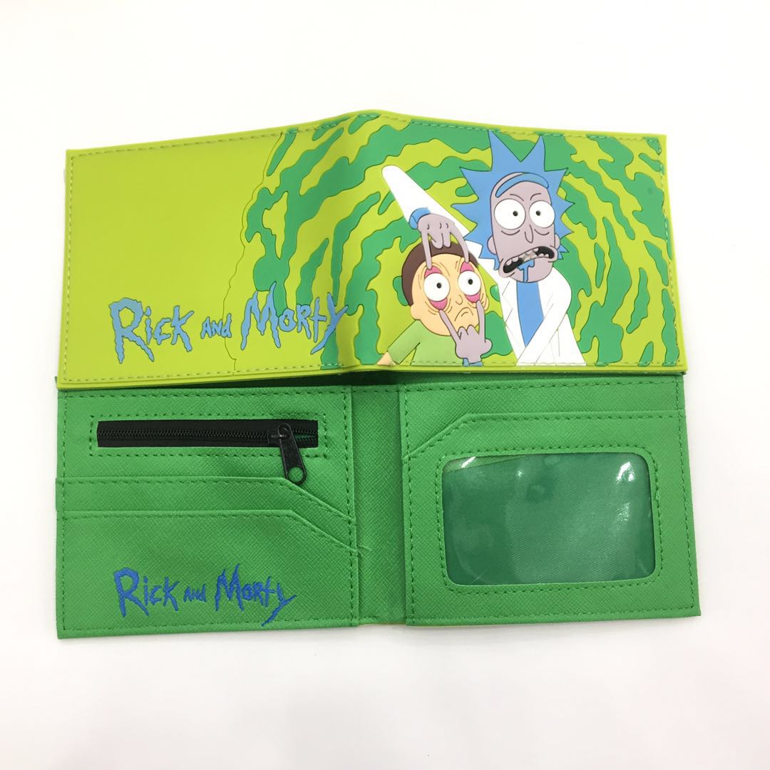 3 Styles Rick and Morty Cartoon Pattern PVC Material Coin Purse Anime Wallet