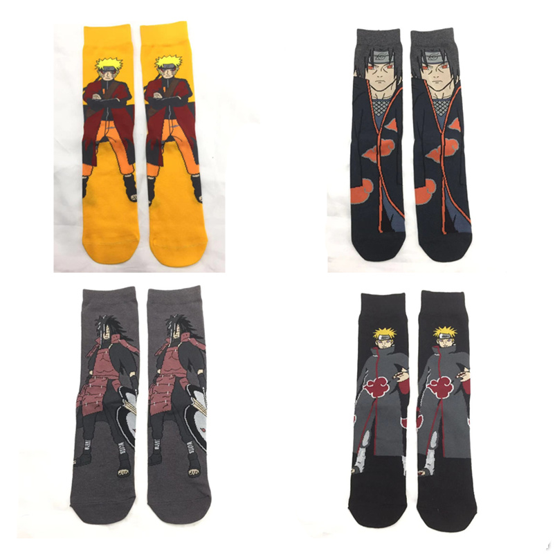 4 Styles Naruto Japanese Cartoon Pattern Anime Long Socks