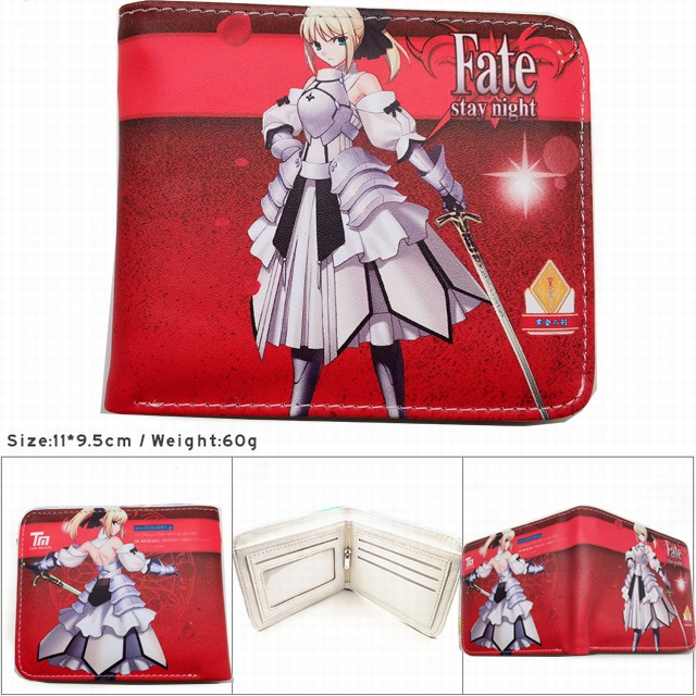 Fate/Stay Night Saber Aestus Estus Colorful Printing Anime PU Leather Fold Short Wallet