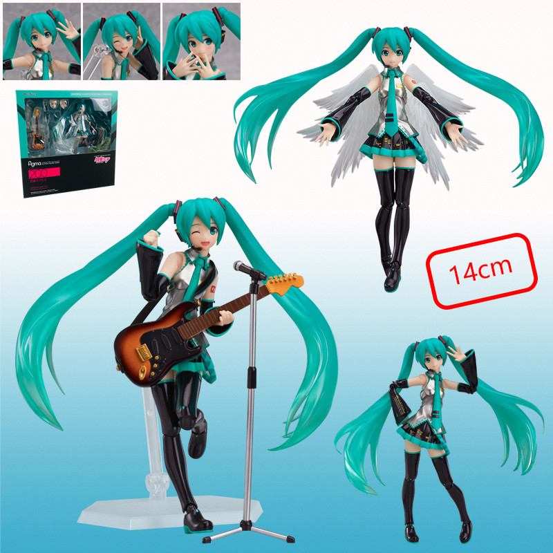 Figma 200 Hatsune Miku Guitar Model Toys Anime PVC Action Figures 14cm