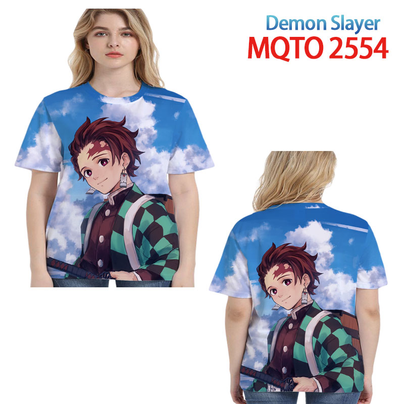 12 Styles Demon Slayer: Kimetsu no Yaiba Cartoon 3D Printing Short Sleeve Casual T-shirt (European Sizes)