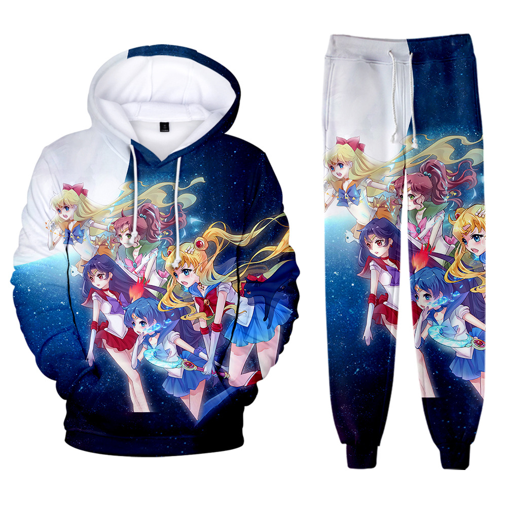 sailormoon anime hoodie set