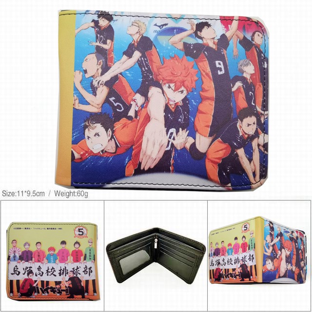 Haikyuu Colorful Printing Anime PU Leather Fold Short Wallet