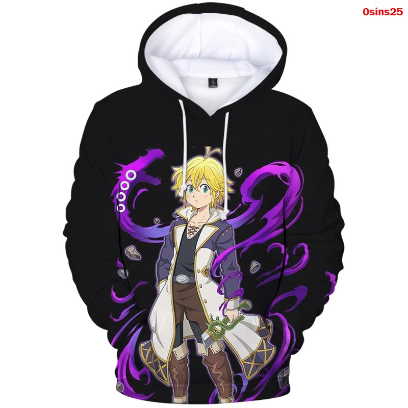 seven deadly sins anime 3d printed hoodie
