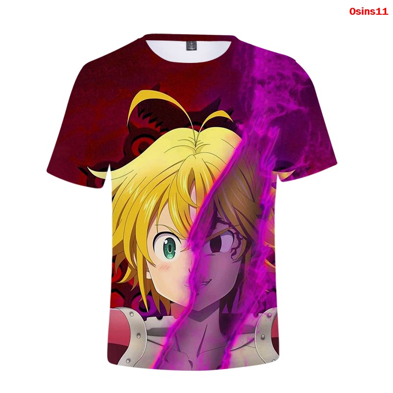 seven deadly sins anime 3d printed tshirt