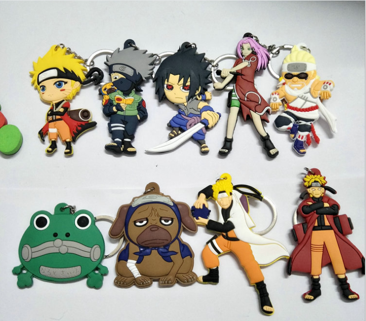 naruto anime rubber keychain