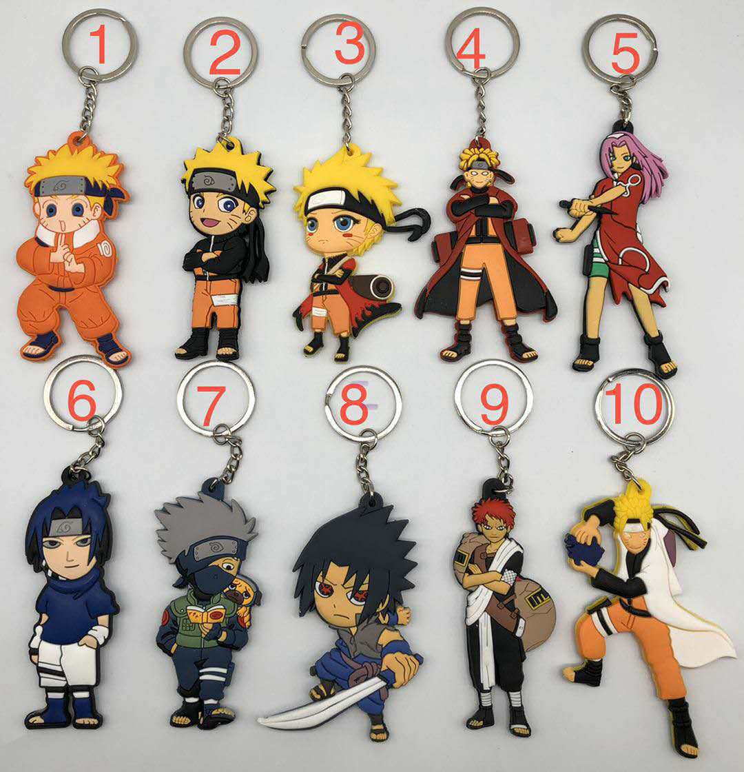 naruto anime rubber keychain