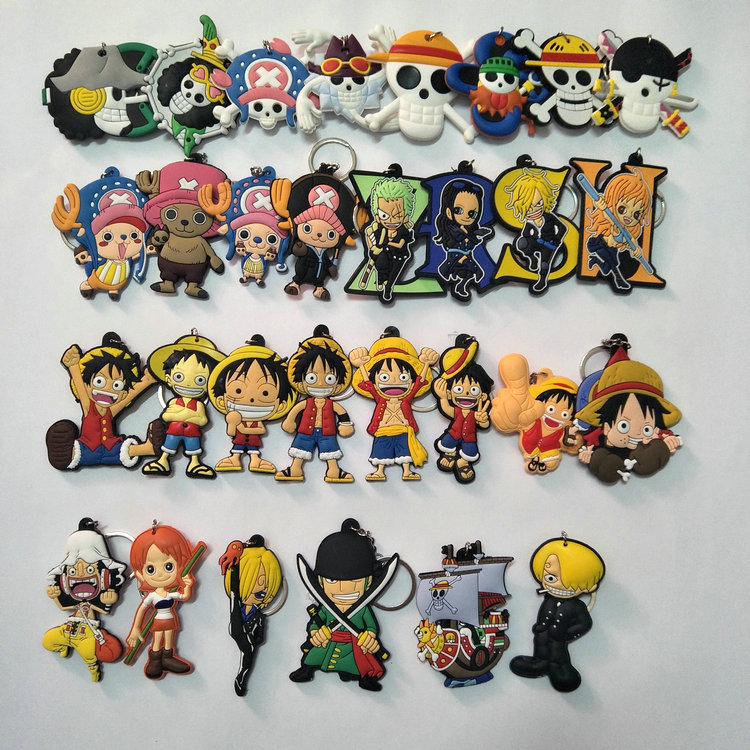 one piece anime rubber keychain random selection