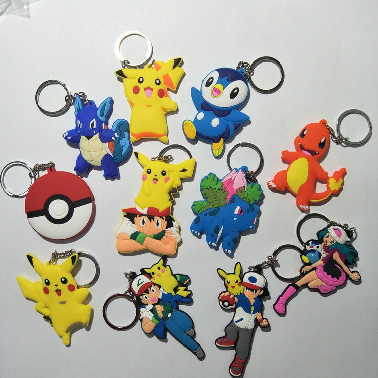 pokemon anime rubber keychain random selection
