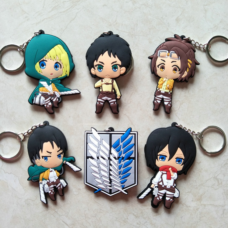 attack on titan anime rubber keychain