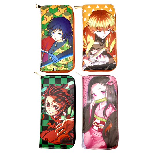 11 Styles Demon Slayer: Kimetsu no Yaiba Japanese Cartoon PU Zipper Long Purse Anime Wallet