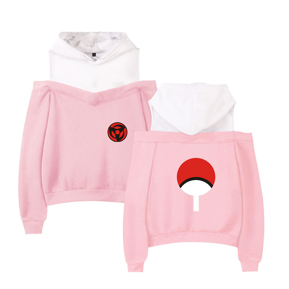 Naruto anime Bare shoulders hoodie