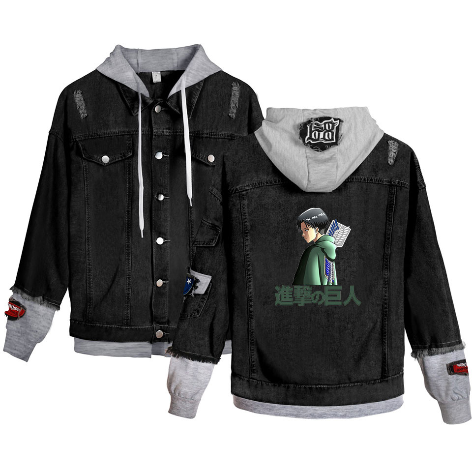 Attack on Titan anime jean jacket hoodie