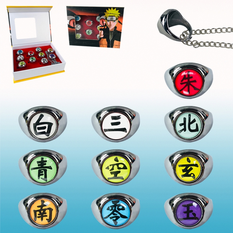 Naruto anime rings, price for a set of 10 pcs