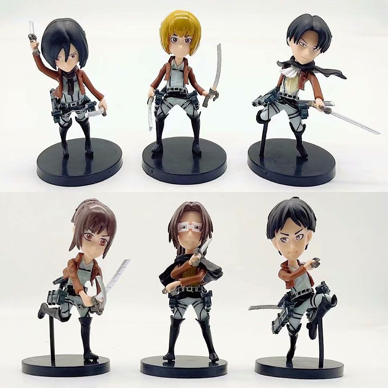 attack on titan anime figures set(6pcs a set)(opp bag)