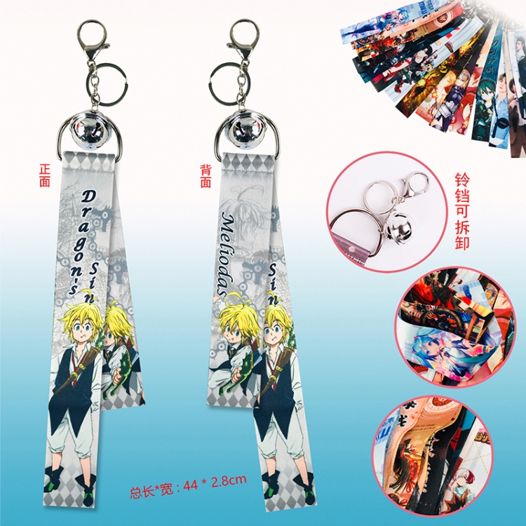 The Seven Deadly Sins anime ring ribbon keychain