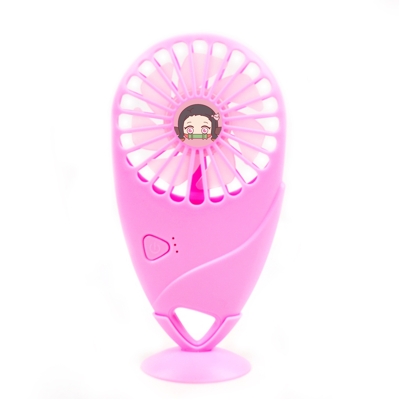 demon slayer anime charge handheld mini fan (size:20*10cm/ usb charging line)