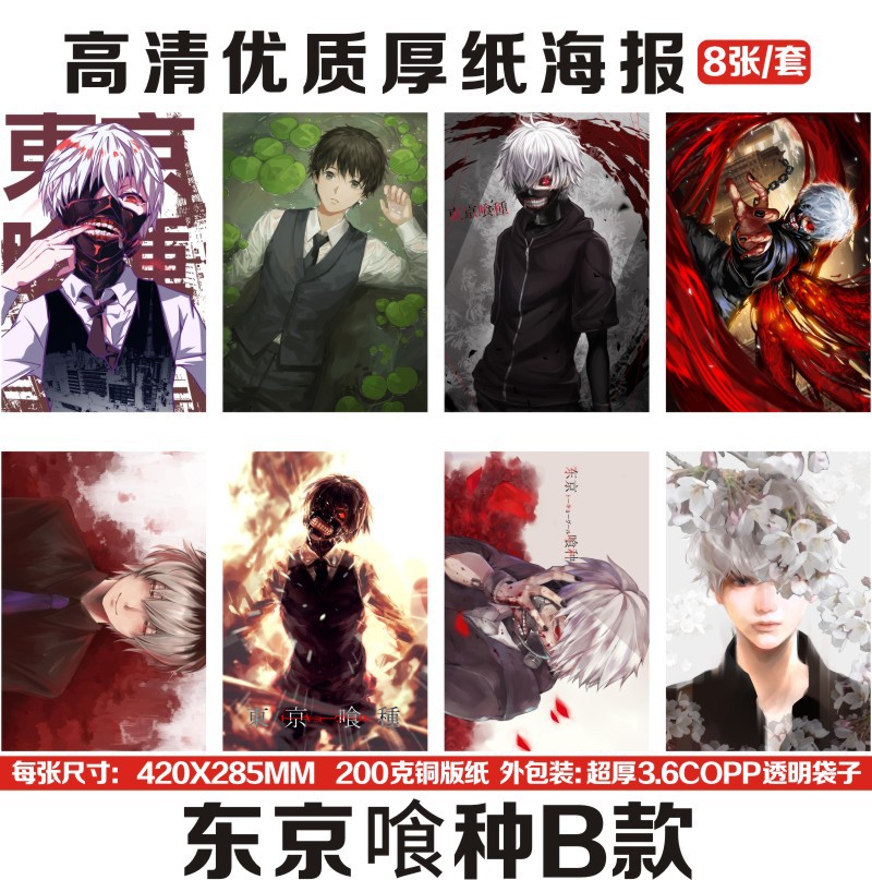 Tokyo Ghoul anime wall poster price for a set of 8 pcs