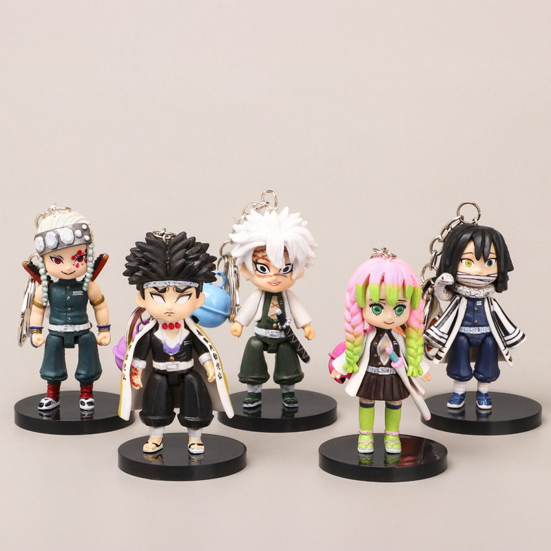 Demon Slayer Kimets anime PVC keychain, price for a set of 5 pcs