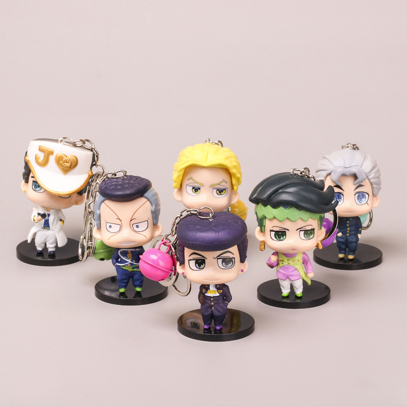 Jojos Bizarre Adventure anime PVC keychain, price for a set of 6 pcs