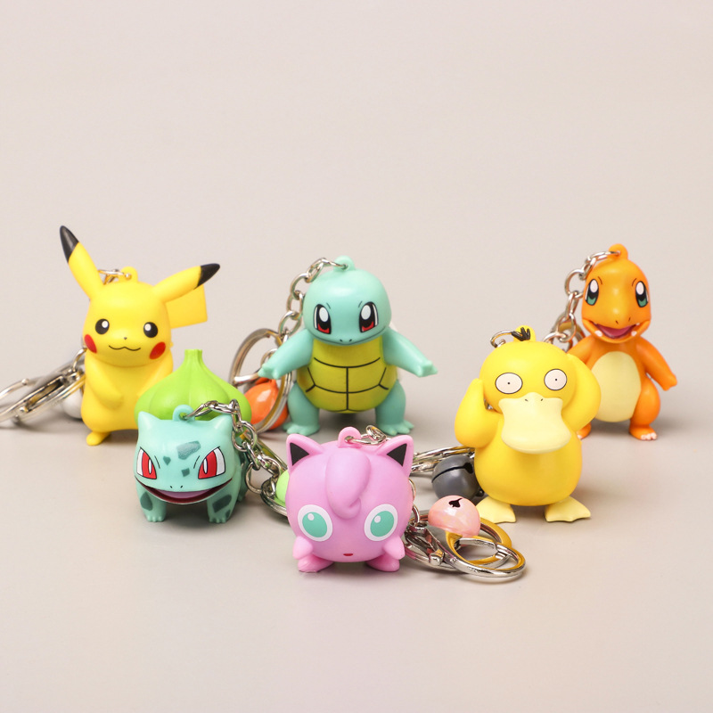 Pokemon anime PVC keychain, price for a set of 6 pcs