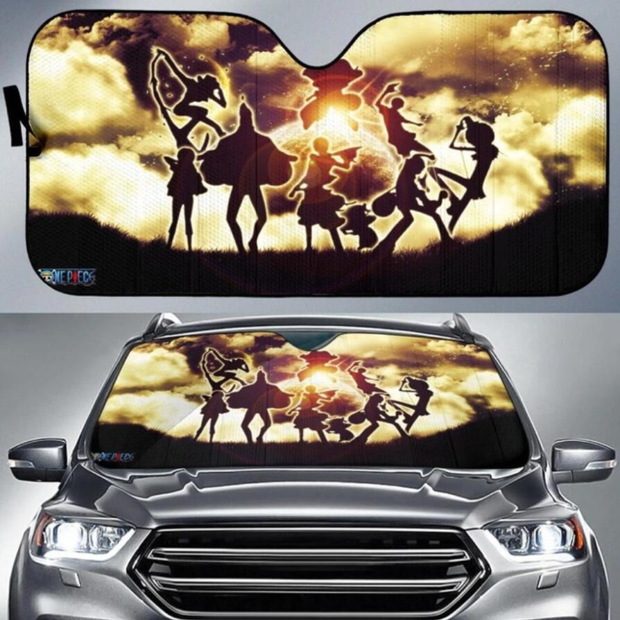 One Piece anime printed car windshield sunshade reflector