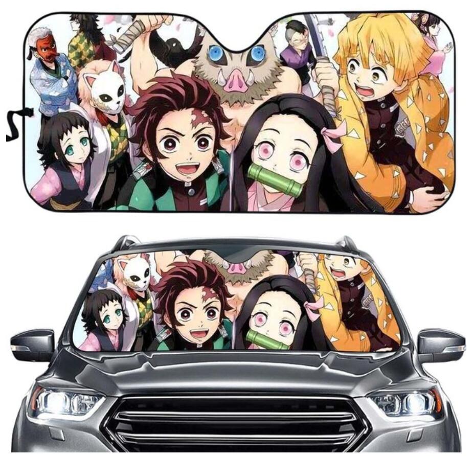 Demon Slayer Kimets anime Printed car windshield sunshade reflector