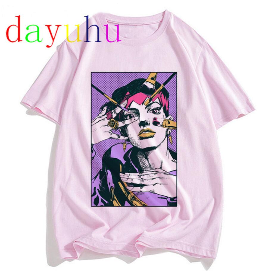 Jojos Bizarre Adventure anime PINK T-shirt 11 styles