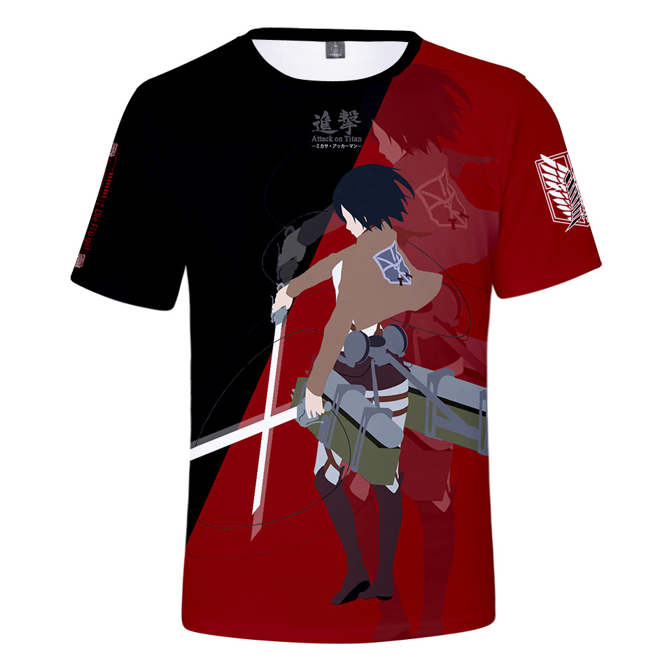 attack on titan anime  3d short sleeve T-shirt