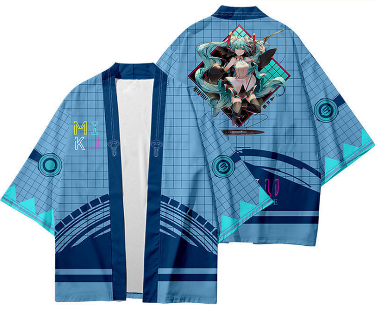 miku hatsune anime 3d short fashion kimono