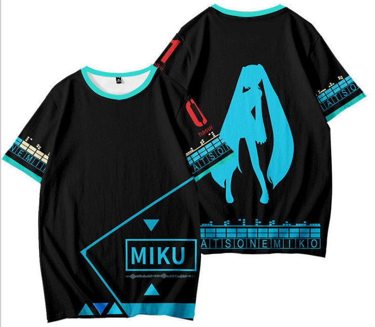 miku hetsune anime 3d short sleeve T-shirt