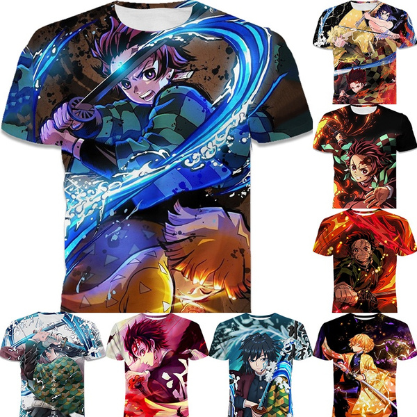 demon slayer anime 3d short sleeve T-shirt