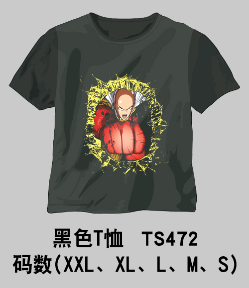 One Punch Man anime black T-shirt