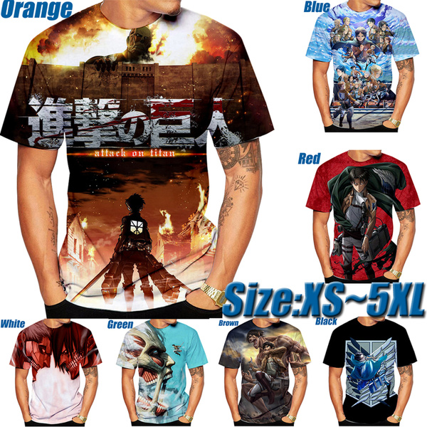 attack on titan anime 3D Printing T-shirt