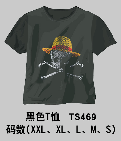 One Piece anime blacek T-shirt 6 styles