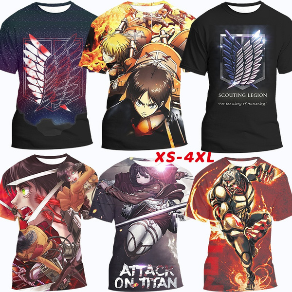 attack on titan anime 3D Printing T-shirt