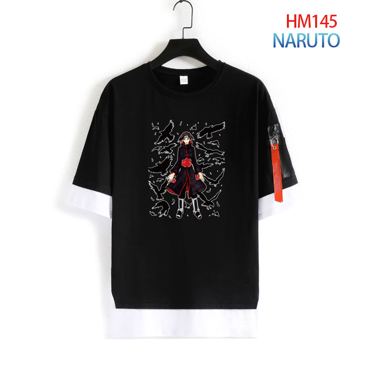 Naruto anime black & white cotton T-shirt 20 styles