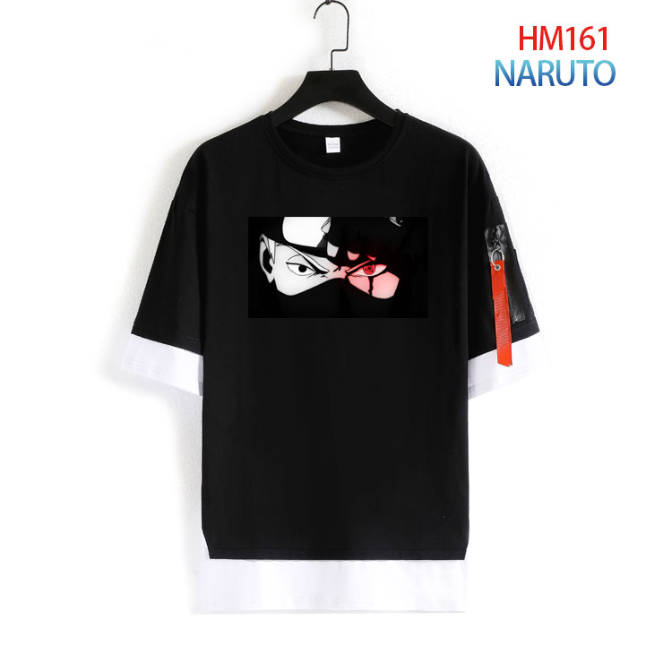 Naruto anime black & white cotton T-shirt 20 styles