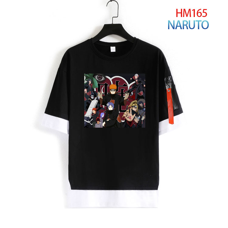 Naruto anime black & white cotton T-shirt 20 styles