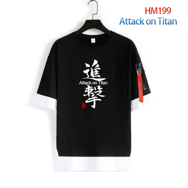 Attack on Titan anime black & white cotton T-shirt 26 styles