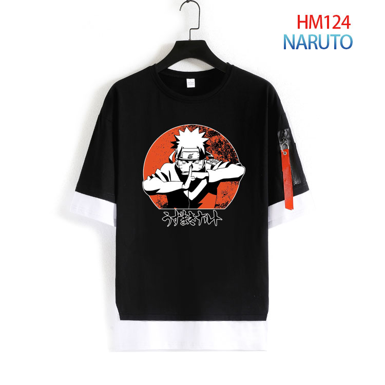 Naruto anime black & white cotton T-shirt 21 styles