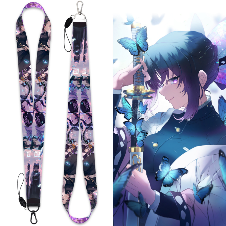 demon slayer anime keychain lanyard phonestrap ( 45cm*2.5cm )