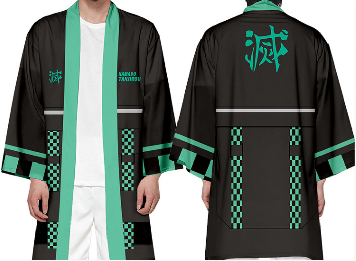 demon slayer anime 3d fashion long kimono